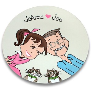 Custom Portrait Souvenir Plate Starry Eyed Couple image 3