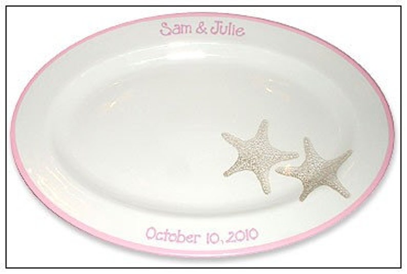 Starfish Beach Wedding Guest Signature Platter Guest Book Alternative