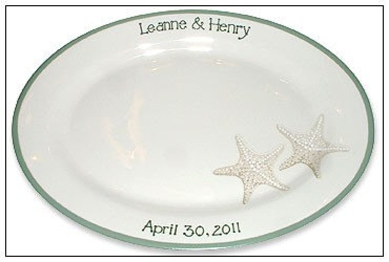 Starfish Beach Wedding Guest Signature Platter Guest Book Alternative