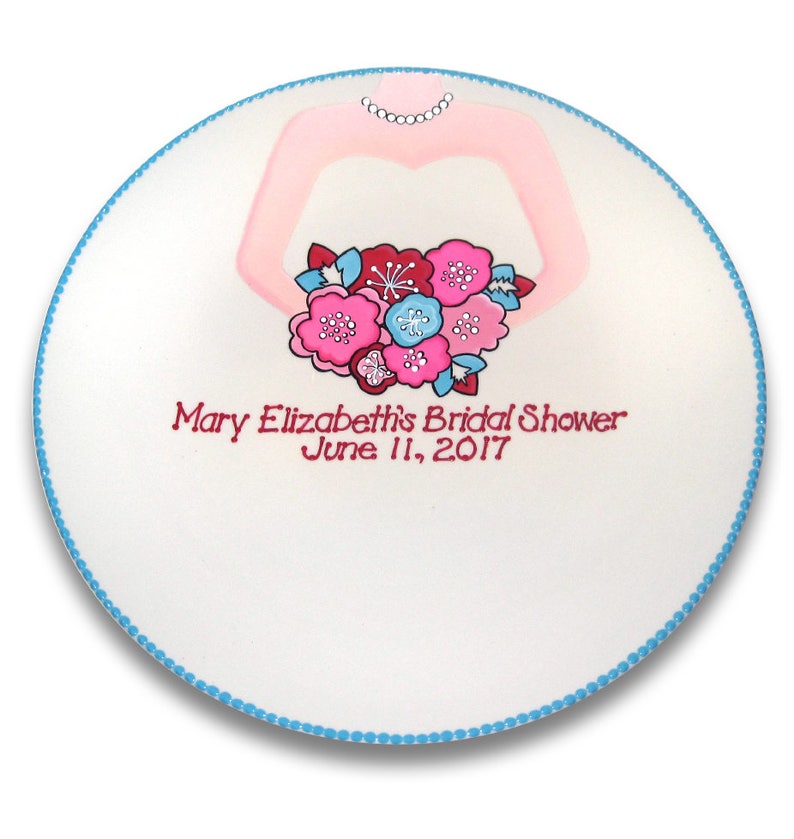 Wedding Dress Bridal Shower Guest Signature Plate / Guest Book Alternative image 4