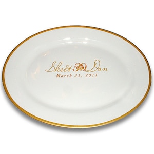Custom Wedding Anniversary Monogram Signature Platter / Guest Book Alternative / Unique Guest Book / One of a Kind / Hand Painted / Keepsake