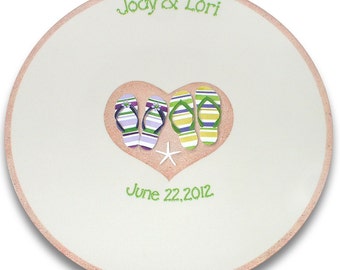 Flip Flop Beach Wedding Signature Plate / Guest Book Alternative