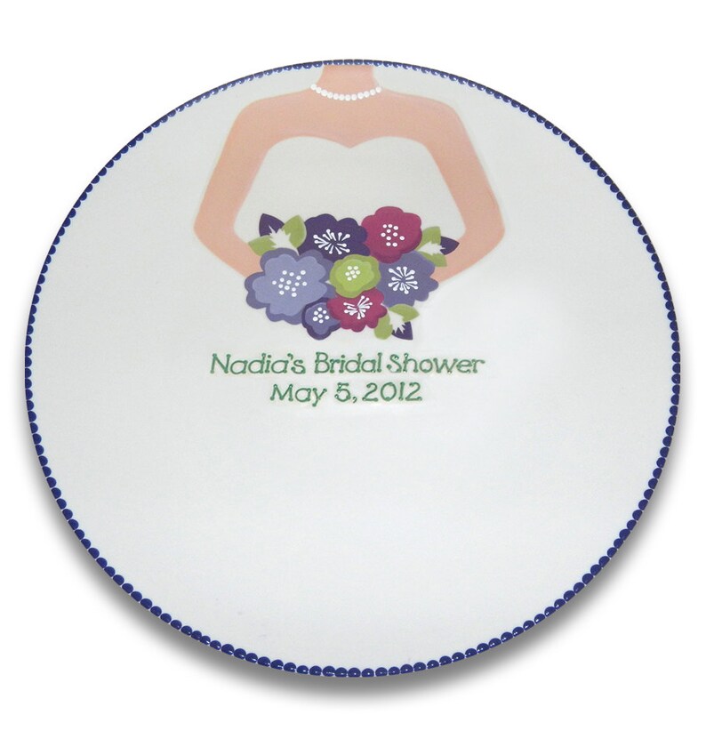 Wedding Dress Bridal Shower Guest Signature Plate / Guest Book Alternative image 2