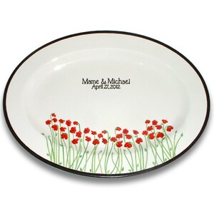 Field of Poppies Wedding Guest Signature Platter / Poppy Theme Wedding / Guest Book Alternative / One of a Kind / Hand Painted Keepsake