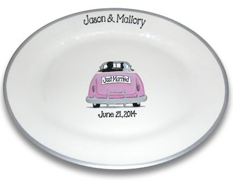 Just Married Wedding Guest Signature Platter / Guest Book Alternative