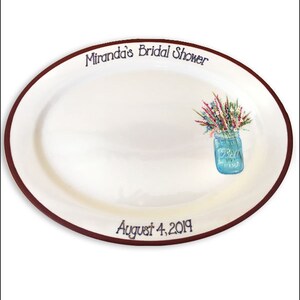 Wild Flower Mason Jar Wedding Signature Platter / Guest Book Alternative image 6
