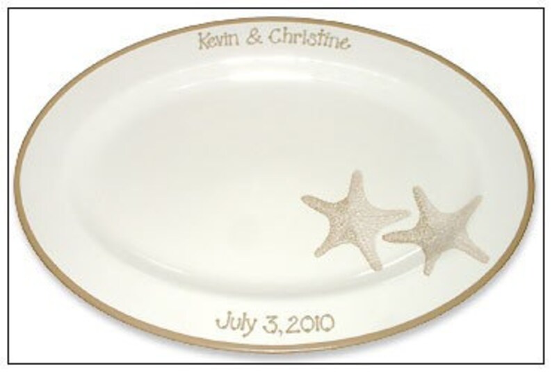 Starfish Beach Wedding Guest Signature Platter Guest Book Alternative