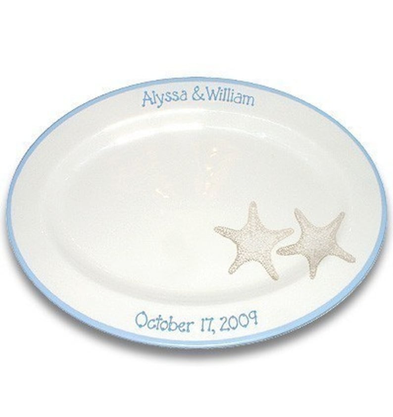 Starfish Beach Wedding Guest Signature Platter Guest Book Alternative