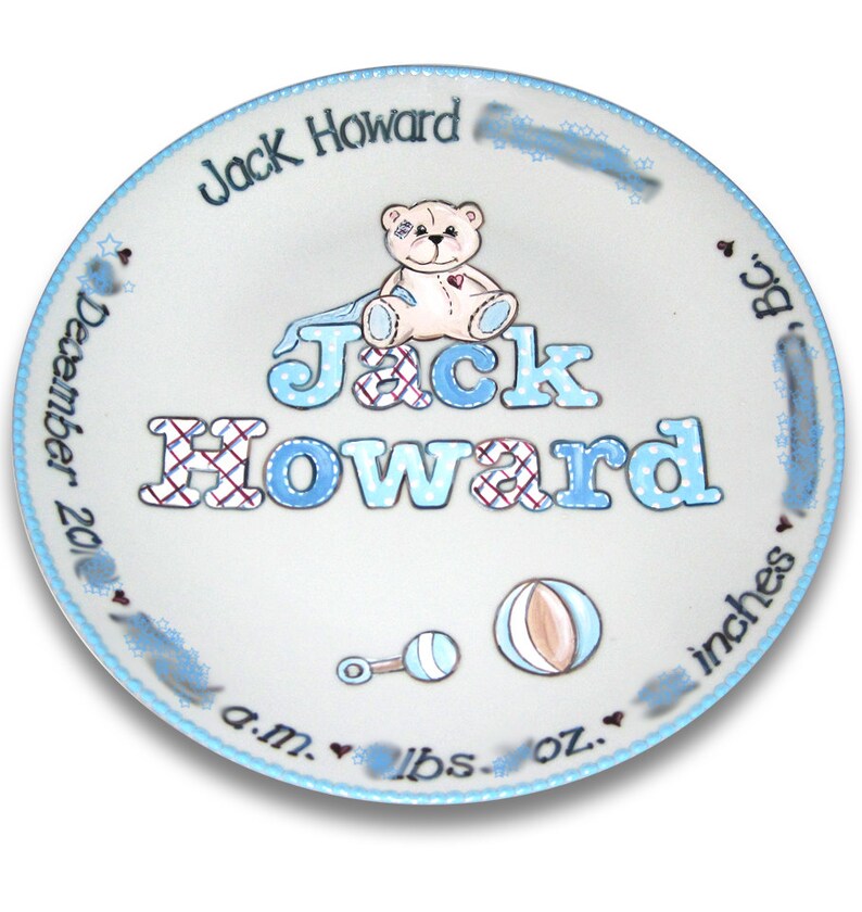 Namesake Personalized Baby Birth Plate Etsy Israel