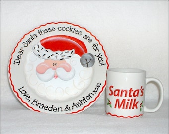 Personalized Cookies for Santa Plate and Mug Set