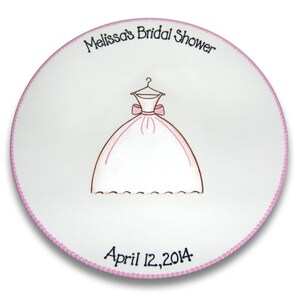 Wedding Dress Bridal Shower Guest Signature Plate / Guest Book Alternative image 7