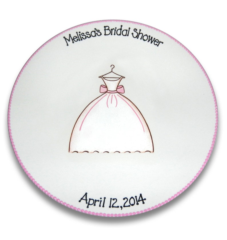 Wedding Dress Bridal Shower Guest Signature Plate / Guest Book Alternative image 7