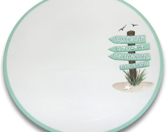 This Way to the Beach Wedding Signature Plate / Guest Book Alternative