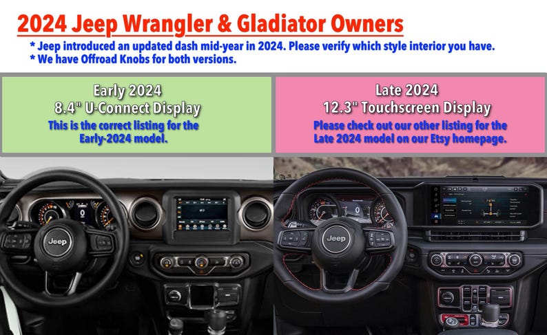 Custom Knob Covers – Jeep Wrangler & Gladiator (8.4" Display) 2018-2024 image 7