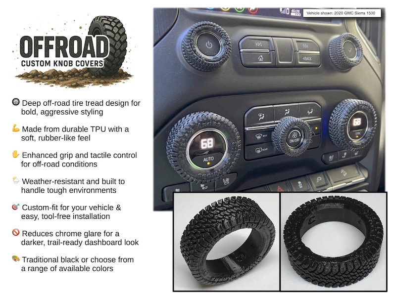 Custom Knob Covers – Jeep Wrangler & Gladiator (8.4" Display) 2018-2024 image 2