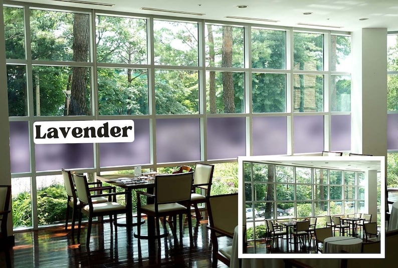 Color Privacy Film, Sandblast Adhesive Backed Film (Multiple Color Options) Lavender