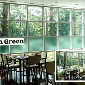 Color Privacy Film, Sandblast Adhesive Backed Film (Multiple Color Options) Sea Green