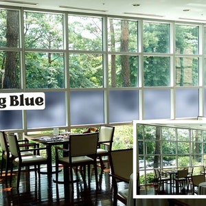 Color Privacy Film, Sandblast Adhesive Backed Film (Multiple Color Options) Fog Blue