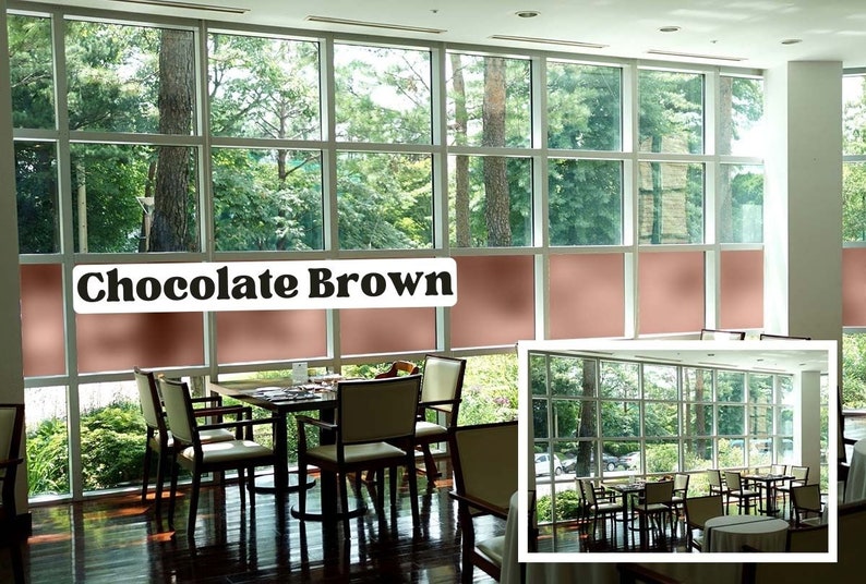Color Privacy Film, Sandblast Adhesive Backed Film (Multiple Color Options) Chocolate Brown