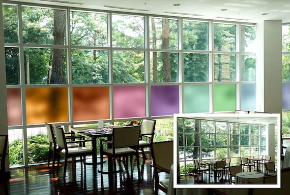 Static Cling Privacy Film, Sandblast Colors Window Film (20 Color Options)