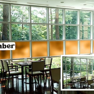 Color Privacy Film, Sandblast Adhesive Backed Film (Multiple Color Options) Amber