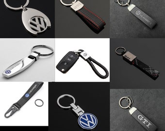 VW VOLKSWAGAEN GTI leather Metal Keyring Luxury Keychain High Quality Key Fob Uk red stitching