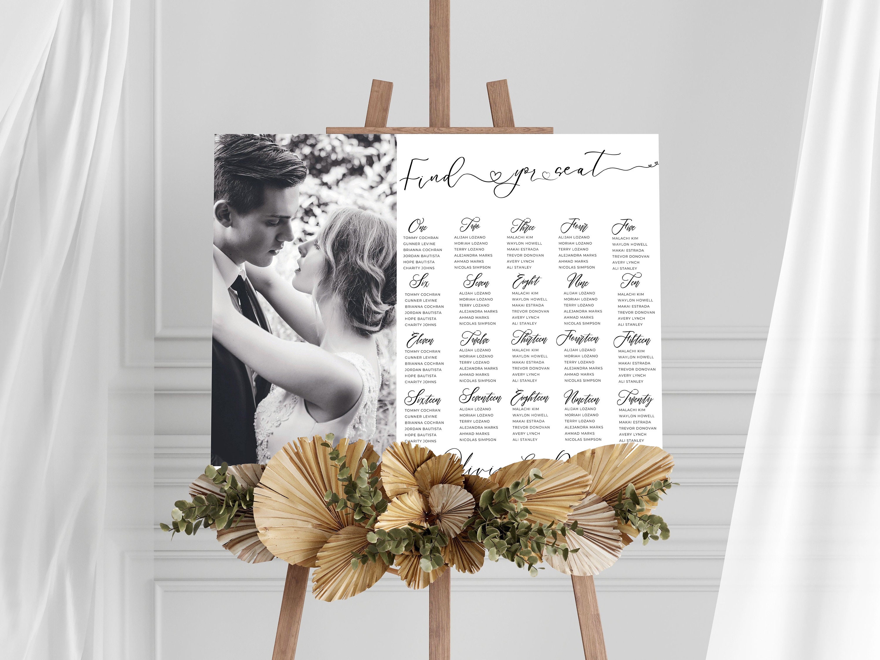 Wedding Seating Chart, 20 Tables, Editable, Printable Seating Plan ...