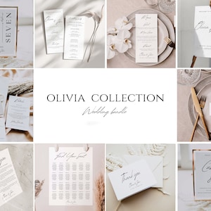 Wedding Template Bundle Set, Minimalist, Modern Wedding Signs Bundle, Printable Wedding Suite Bundle, Editable Wedding Stationery Bundle