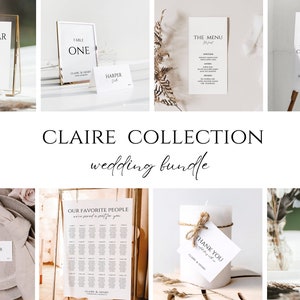 Wedding Template Bundle Set, Minimalist,Modern Wedding Invitation Sign, Printable Wedding Suite Bundle, Editable Wedding Stationery Bundle