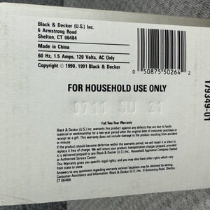 NEW VTG Black & Decker Can Opener, Knife Sharpener Model EC43 White Sealed Box image 6