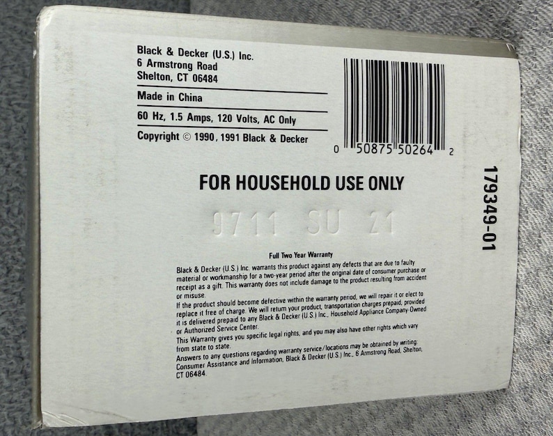 NEW VTG Black & Decker Can Opener, Knife Sharpener Model EC43 White Sealed Box image 6