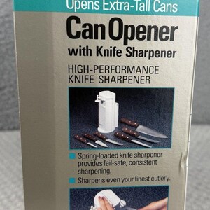 NEW VTG Black & Decker Can Opener, Knife Sharpener Model EC43 White Sealed Box image 4