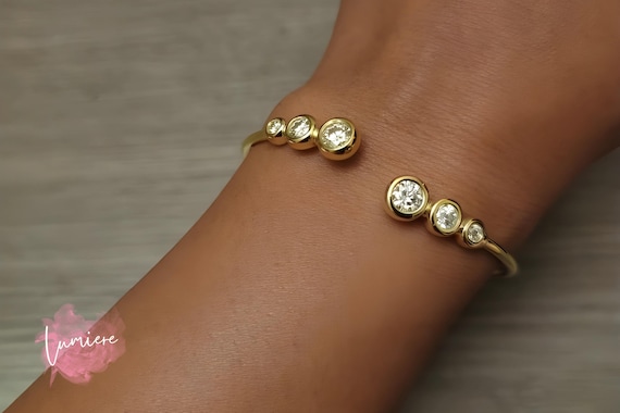 Bangle Bracelet, Moissanite Bracelet, Silver Bracelet, Gold Bracelet, Gift For Her, Best Friend Gift, Anniversary Gifts, Gift For Mom