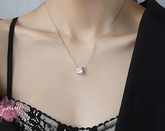 Moissanite Necklace, Diamond Necklace, Silver Necklace, Gold Necklace, Rose Gold Necklace, Necklace For Women, Gift For Her, Gift For Mom