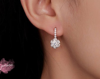 Moissanite Earrings, Wedding Earrings, Unique Earrings, Diamond Earrings, Gemstone Earrings, Bridesmaids Gift, Gift For Mom