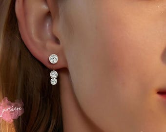 Moissanite Earrings, Climber Earrings, Jacket Earrings, Ear Cuffs, Wedding Earrings, Unique Earrings, Silver Earrings, Gold Plated Earrings