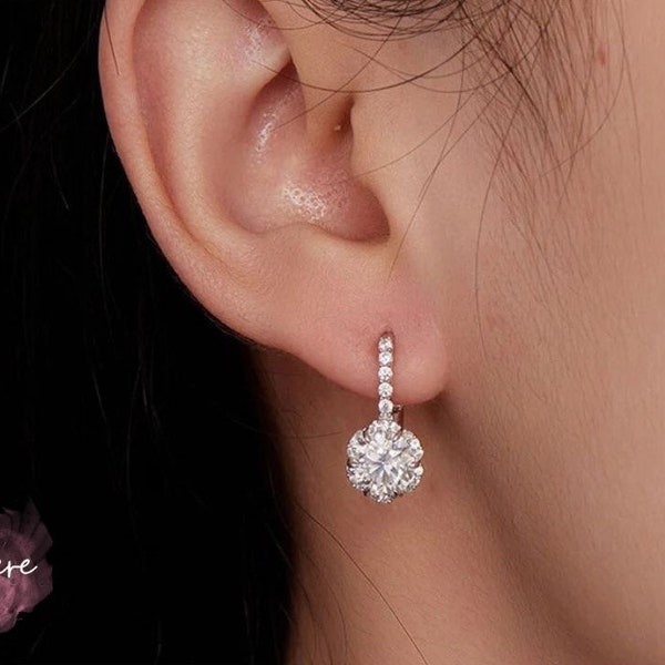 Moissanite Earrings, Moissanite, Wedding Earrings, Unique Earrings, Gemstone Earrings, Silver Earrings, Earrings, Silver