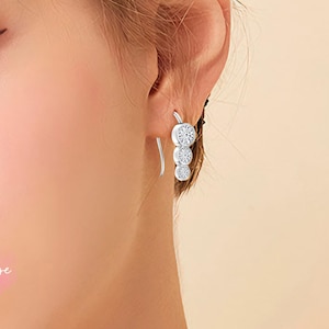 Moissanite Earrings, Climber Earrings, Ear Cuffs, Wedding Earrings, Unique Earrings, Silver Earrings, Gold Plated Earrings