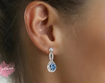 Moissanite Earrings, Moissanite, Wedding Earrings, Unique Earrings, Gemstone Earrings, Silver Earrings, Earrings, Silver, Gift For Her