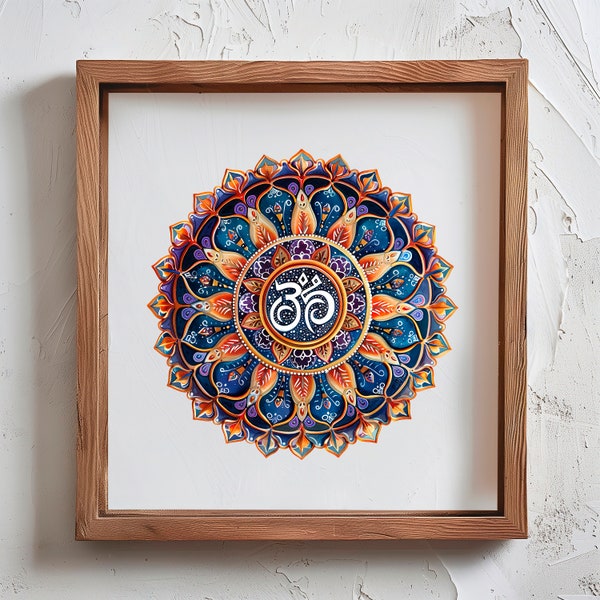 Digital Print Direct Download, Mandala Art | Bohemian Home Decor | Yoga Studio Artwork | Relaxation Aesthetic