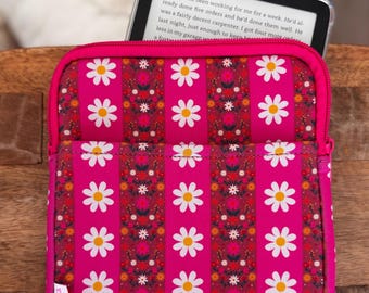 Floral E-Reader Sleeve: Neoprene Tablet Case, Retro Booktok Gift