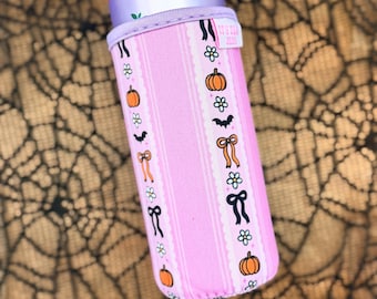 Pumpkin Stripes Slim Can Sleeve / Fits 12 oz Cans / Energy Drinks and Seltzers