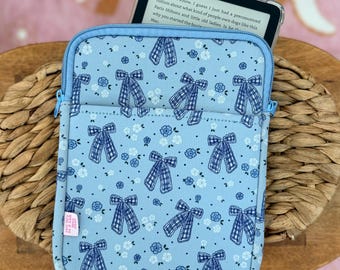 Gingham Bow E-Reader Sleeve / Gift for Reader / Bookish Accessory
