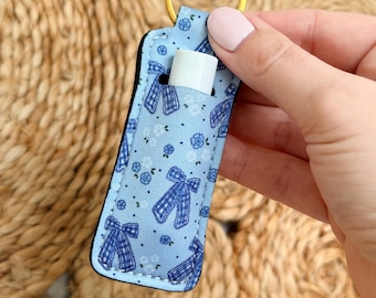 Gingham BowsLip Balm Keychain, Cottage Core, Teacher Appreciation Gift, Nurse Accessory