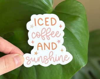 Iced Coffee and Sunshine Sticker: Waterproof Laptop Decal