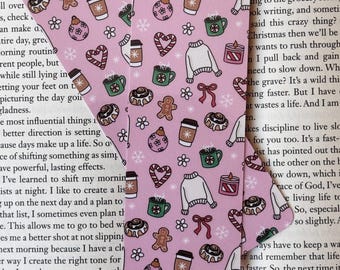 Cozy Christmas Laminated Bookmark Christmas Doodles