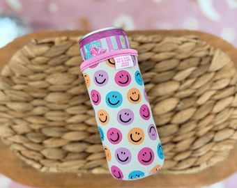 Happy Face Slim Can Sleeve / Fits 12 oz Cans / Energy Drinks and Seltzers
