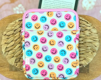 Happy Face, Smiley E-Reader Sleeve: Fits most e-readers, Retro, Bookish Gift