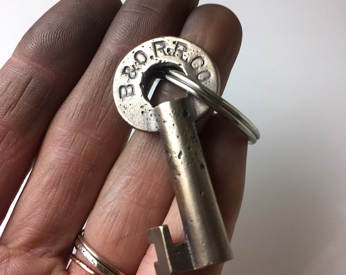 Railroad Key Chain Men's Key Ring Bronze Key Ring B&O Etsy