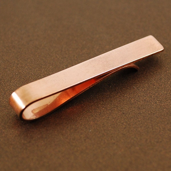 Copper Tie Clip, Tie Bar, Forged Tie Bar